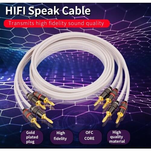 Hifi Speaker Cable with Banana Plug for Home Theater Amplifier Surround Sound System Gold plated Banana Audio Cable 1M 2M 3M 5M