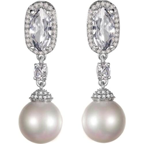 KIVN Earings Fashion Jewelry Female Geometric Cute Dangle Drop Pearl Earrings for Women Jewel Accessories Christmas Party Gifts