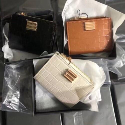 2021 Korean Crocodile Wallet PE wallet womens texture embossed Mini short wallet card bag wallet women coin wallet women