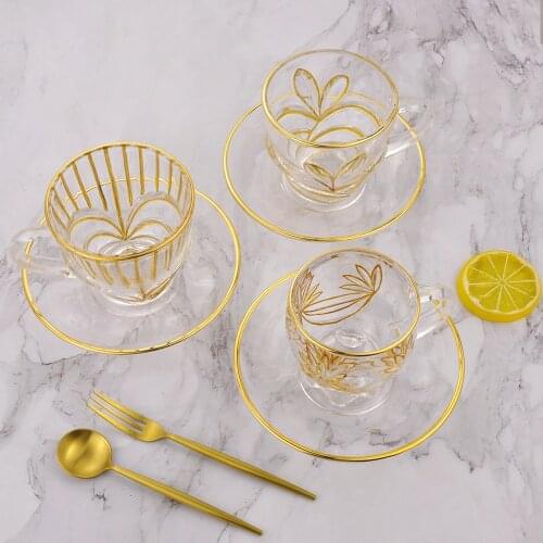 Light luxury crystal glass teacup with transparent exquisite coffee cup, tea cup and afternoon teacup