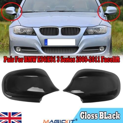 MagicKit High Quality Pair For BMW 3 Series E90 E91 09-11 LCI Facelift Replacement Mirror Cover Caps UK Stock
