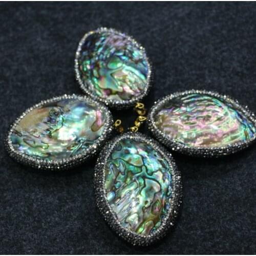 Trendy Fashion) Shell Crystals Conch Necklace Drop Pendants Point, Plated Large Semi Stone Necklace