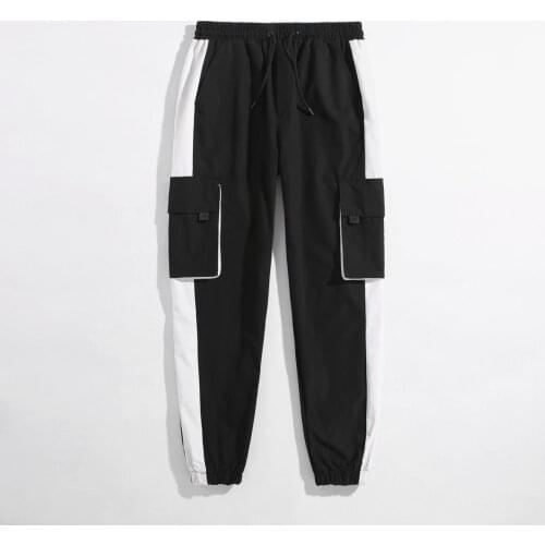 2021 Hot New mens large overalls, four seasons leisure sports splicing pants, trendy pants