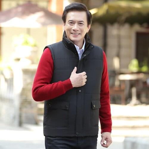 AEMAPE Brand Men Thicken Waistcoat Fathers Plush Vest 8xlMens Thickened Warm Vest Fleece Sleeveless Warm Jacket Mens