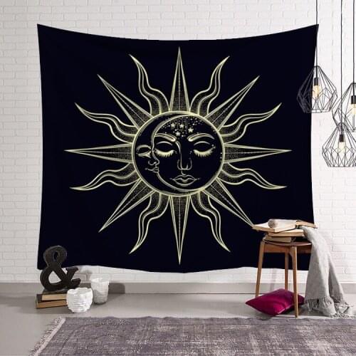 Sun and moon pattern Tapestry Wall Hanging Dorm Decor Art Wall Tapestry Hippie Wall Carpet Psychedelic Tapestry Blanket