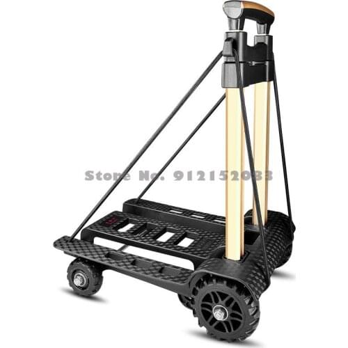 Silent Wheel Foldable Small Trolley Trolley Trolley Luggage Cart Trolley Old Shopping Cart Moving Goods Trolley