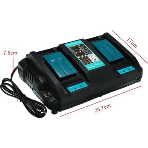 New EU Plug Double/Single USB Ports Battery Charger for Makita 7.2V 14.4V 18V DC18RD DC18RC BL1860 BL1840 BL1830 4A Power Tool