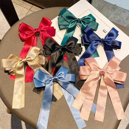 New Korean Oversize Valvet Bow Hair Clip Hairpins For Women Girls Fashion Pink Big Bow Barrette Hairgrip 2021 Hair Accessories