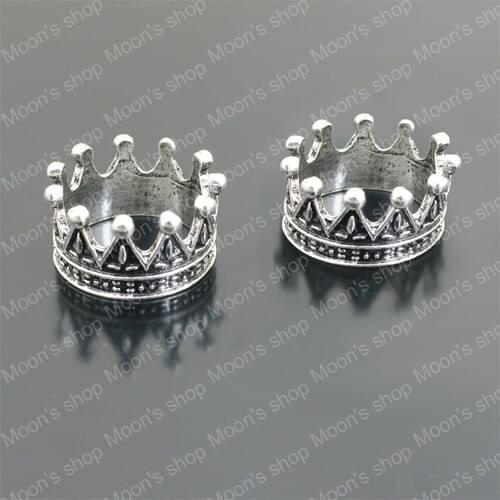 Wholesale 23*12.5mm Antique Silver color Crown Alloy Ring Jewelry DIY Components 10 pieces(JM3336)