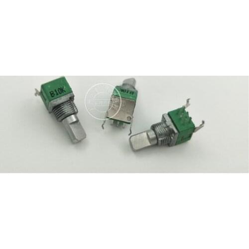 Original new 100% RK097G horizontal double potentiometer B10K handle length 15MMF mounting hole 9MM (SWITCH)