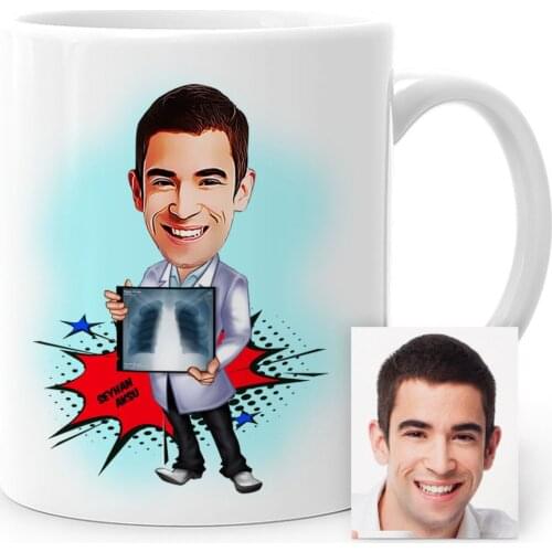 Personalized Mr Radyolojist Cartoon White Mug Cup-1