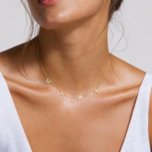 Mothers Day gift • Minimalist stainless steel MAMA letter necklace • Personalized mother necklace • Gift for mother