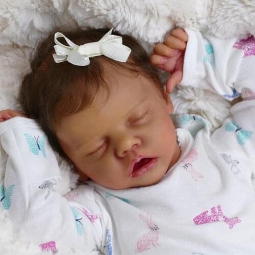 49cm Realistic Doll Close Eyes Sleeping Girl Soft Vinyl Silicone Open Mouth Baby