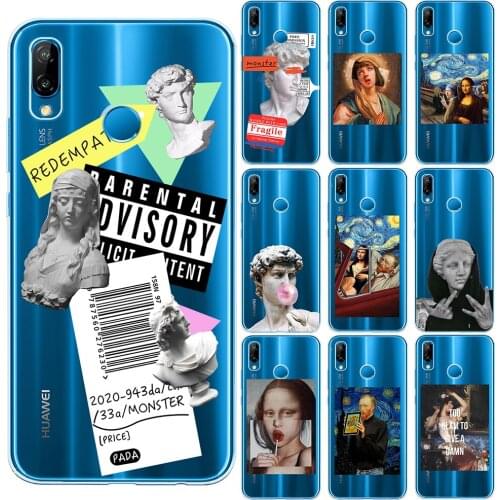 Luxury Clear Stamp Label Barcode Soft Silicone Case For Huawei P40 Lite E P10 P20 P30 Lite Pro P8 Lite Y9 2018 2019 Phone Cover