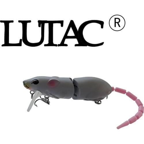 LUTAC New Arrival Mouse Fishing Lure LR01B 100MM 15.2G With Shap Treble Hook Jointed Rats Minnow