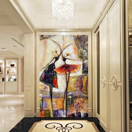 Modern Girls Wallpapers Ballet Dance girl Wallpapers Murals Lovely non-woven Wall Paper for Entrance Hallway papel de parede