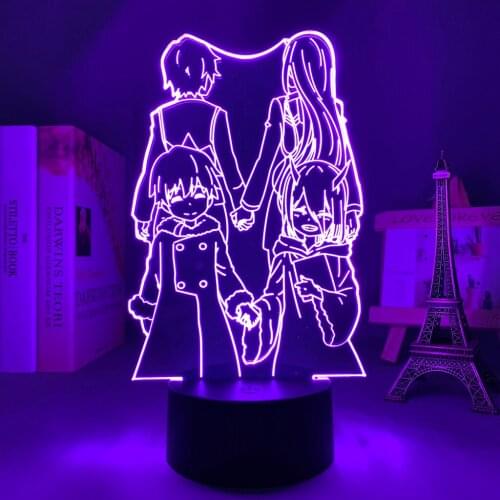 Darling In The Franxx Led Night Light for Kids Bedroom Decor Nightlight Birthday Gift Bedside Table 3d Lamp Anime Waifu Zero Two