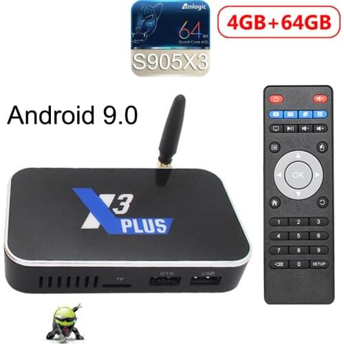 TV Box Android 9.0 X3 PLUS Amlogic S905X3 2GB 4GB DDR4 16GB 32GB 64GB ROM 2.4G 5G WiFi 1000M LAN Bluetooth 4K HD X3 Cube X3 Pro