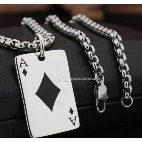 925 Sterling Silver DogTag Tarot Card Black Box A Charms Pendant 8Q021