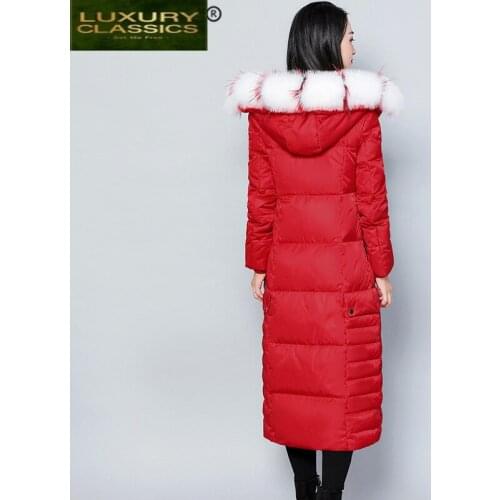 Jacket Winter Duck Down Women Long Down Coat Female Thick Slim Jackets Clothes Ladies Large Fur Hooded Warm Coat Mxg98018