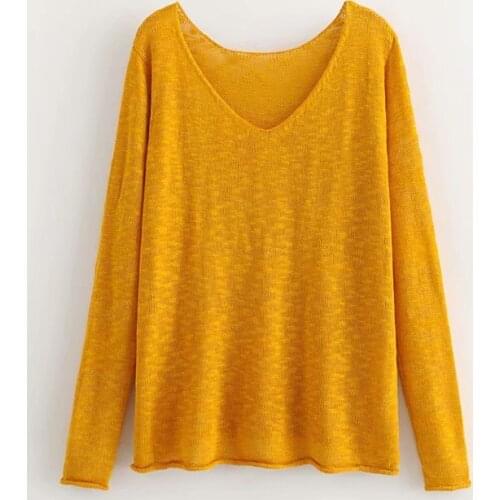 Bella Philosophy Spring European and American fashion style V collar sweater long sleeve women