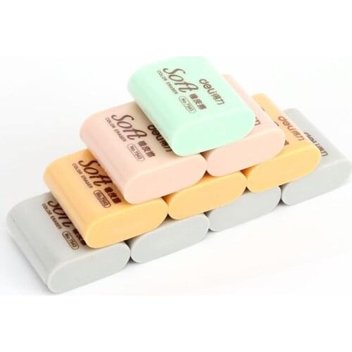 3pcs / 5pcs Deli 7543 color square rubber error correction test card, homework modification rubber, student office stationery