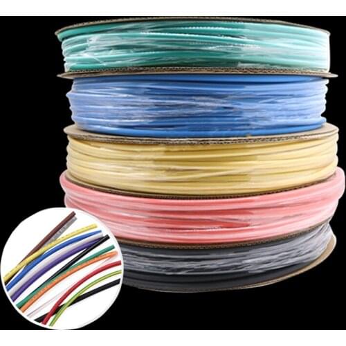 5 Meters Φ0.6mm-Φ2mm Multicolor Heat Shrinkable Tube Polyethylene Wire Cable Insulated Sleeving Tubing 2:1 Shrink