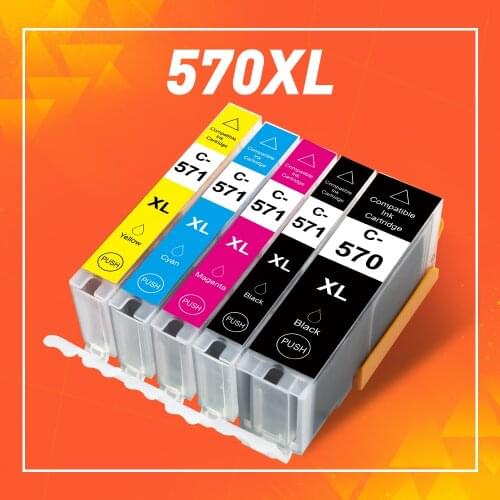 Topcolor 570XL PGI570 CLI571 Compatible Canon Ink Cartridge PGI-570 for Canon PIXMA MG5750 MG5751 MG5752 MG5753 MG6850 Printer