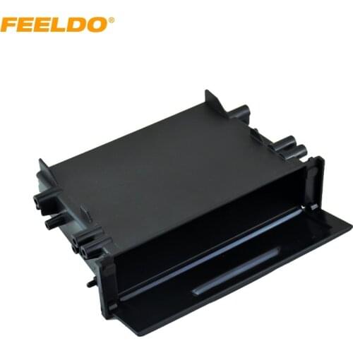 FEELDO 1DIN Car Stereo Refitting Dashboard Installation Trim Fascia Storage Box Spacer With Lid For Toyota #AM1497