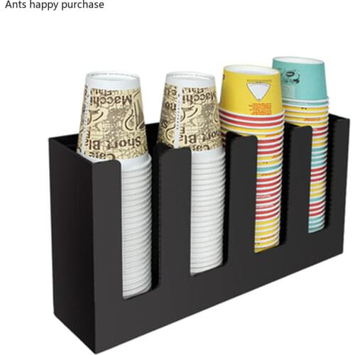 Bamboo/Black red Acrylic Storage Rack Coffee Tea Shop Cup Holder many grid Storage Appliances Disposable Cup Frame Cup Taker