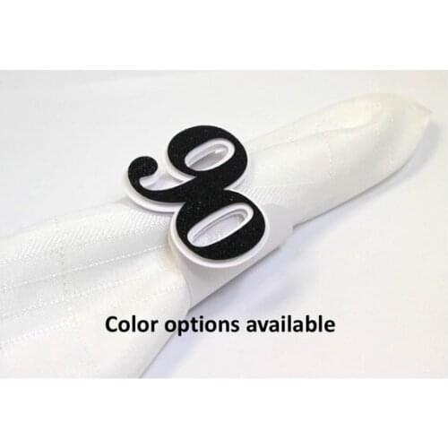 Glitter 90th Napkin Rings, Set of 12/24/48 pcs birthday party decor, 90 years old Paper Napkin Rings Table Decor,napkin holder