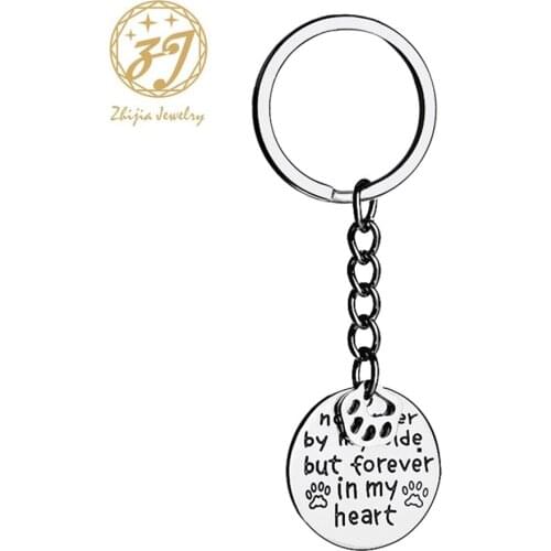 Zhijia jewelry Stainless Steel Keychain no longer by my side ..For Women Round Key Chain Jewelry Grandmother Gift Free Shipping