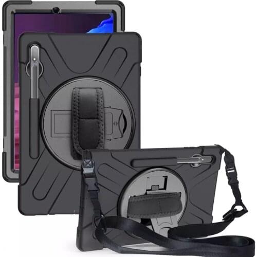 Armor Case For Samsung Galaxy Tab S7 Plus 12.4 " T970 T975 tablet Shockproof Heavy Duty Kids Safe Silicone+PC Kickstand Case