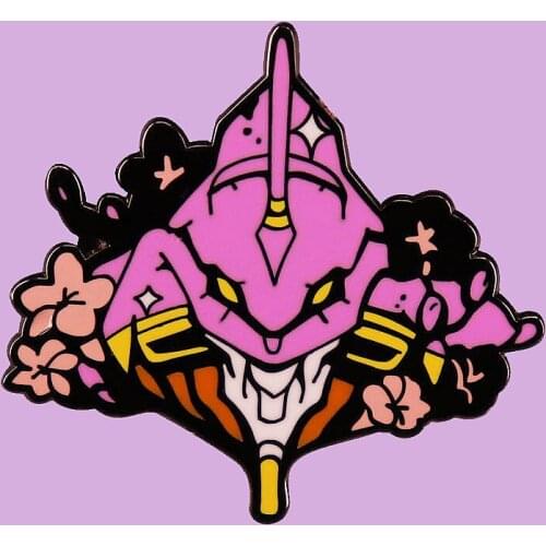 Evangelion Unit-01 Mecha Head Enamel Brooch Pins Badge Lapel Pin Brooches Collar Jeans Jacket Fashion Jewelry Accessories