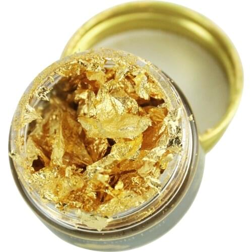 24K Gold Foil Flakes Edible Gold Leaf Sheets for Cake Decoration Steak Real Gold Paper Gold Flake Cooking Drink Food Dessert