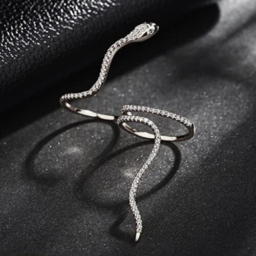 Retro Punk Exaggerated Spirits Snake Ring Fashion Stereoscopic Personality Opening Adjustable Ring Jewelry BH