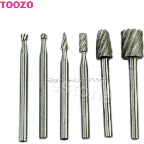 Hot 6Pcs HSS Routing Router Grinding Bits Burr For Rotary Tool Dremel Bosch Mini G08 Whosale&DropShip