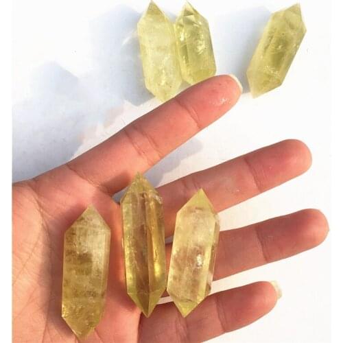 1pcs NaturalClear quartz crystal point healings stone natural citrine double terminated Point