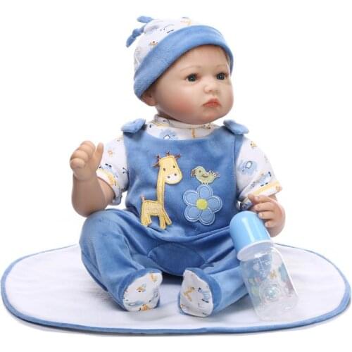 NPK New 2018 Lifelike Reborn Kids Girl 22''55cm Soft Silicone Baby Dolls Handmade DIY Reborns For Sale Birthday Gifts