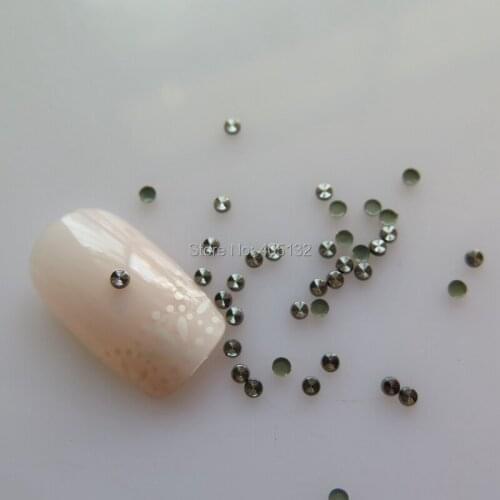 NS-21 3D 200pcs/bag High Quality 2MM Black Round Metal Stud Metal Nail Art Decoration