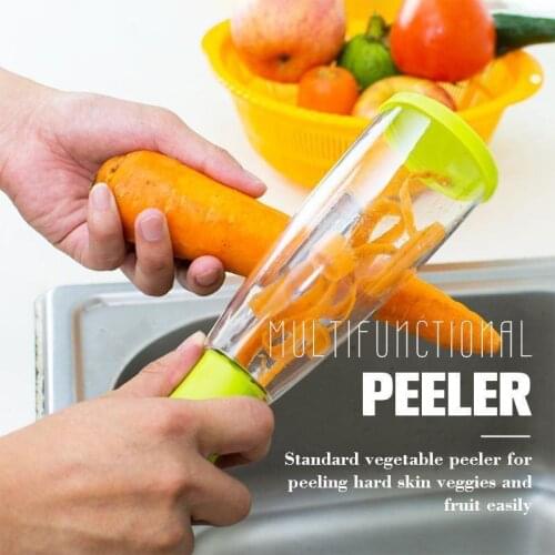 Mintiml Storage Peeler with trash can Slicer Fruit Potato Cutter Carrot Grater Paring knife Kitchen accessories Color randomly