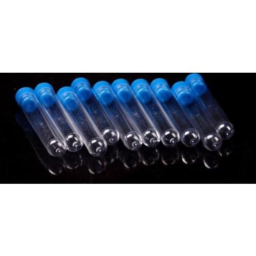 10pcs Chemistry Plastic Test Tubes Vials Seal Caps Pack Container For Office School Chemistry Supplies 12*75mm 5ML