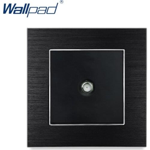Satellite Television Socket Wallpad Luxury Aluminium Satin Metal Panel Satellite TV Wall Socket Electrical Outlets For Home