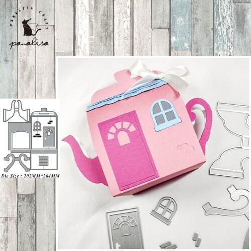 Panalisacraft 3D Teapot Box Metal Cutting Dies Stencils for DIY Scrapbooking/photo album Decorative Embossing DIY Paper Cards