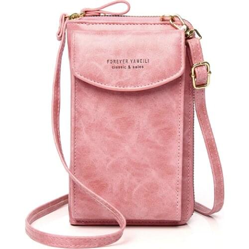 Crossbody Cell Phone Shoulder Bag For Women PU Leather Cute Small Messenger Bags Fashion Short Travel Ladies Sling Mini Purse