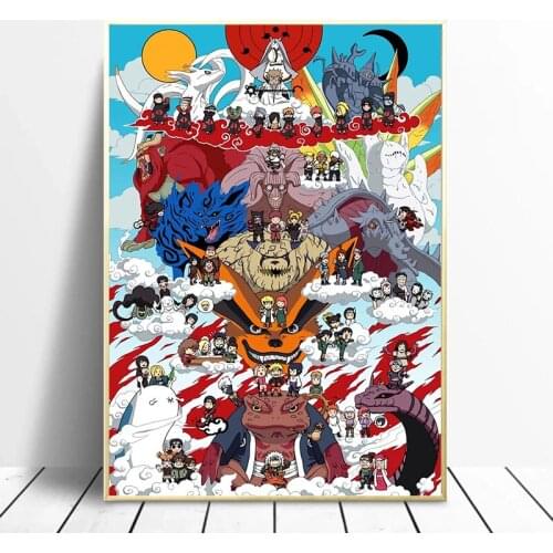 Naruto Anime Poster Japanese Cartoon Canvas Painting Art Print Mural Picture Childrens Room Bedroom Home Wall Decoration Cuadros