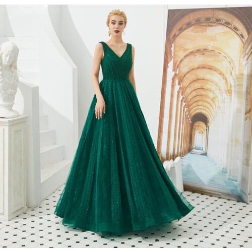 Jiayigong Emerald Green A-line Evening Dress Robe De Soiree Party Elegant Vestido De Festa Long Prom Gown Custom 5 Colors