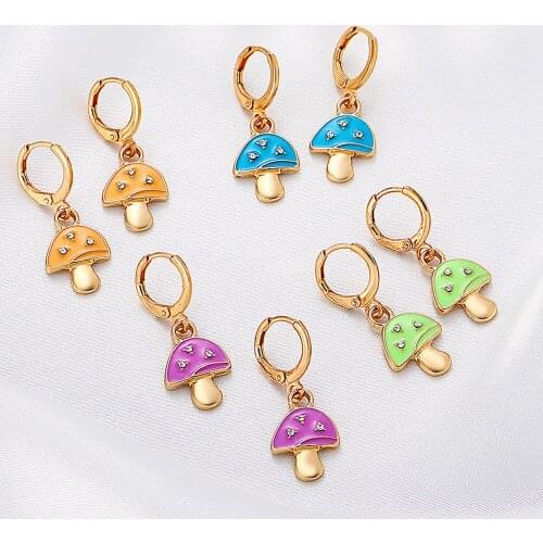 1 Pair Girls Funny Cute Mushroom Drop Earring Acrylic Female Earrings Trend New Jewelry Unique Christmas 2021 Gift Women jewelry