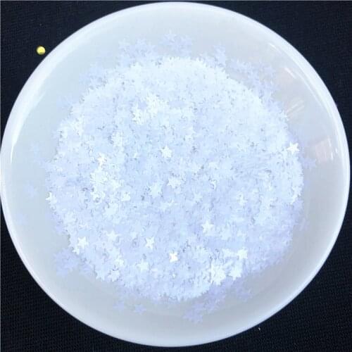 10g/Pack 3mm Ultrathin White Star Sequins Nail Art Glitter Paillettes Eo-Friendly PET Sequin Nail Decoration Manicure Material