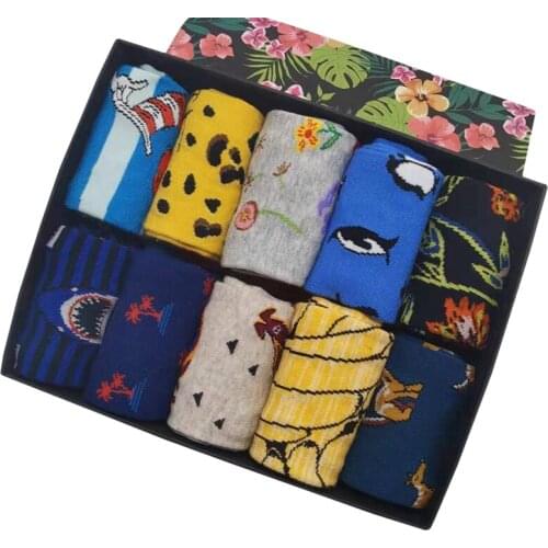 10 Pairs/Pack Mens Colorful Funny Novelty Casual Combed Cotton Crew Socks Funky Fancy Patterned Dress Socks for Men & Women